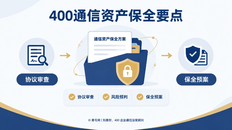 400通信资产保全要点聚焦式方案插画