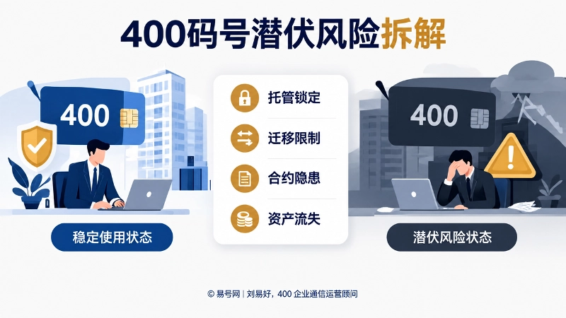 400码号潜伏风险信息图，对比稳定使用与潜在风险状态